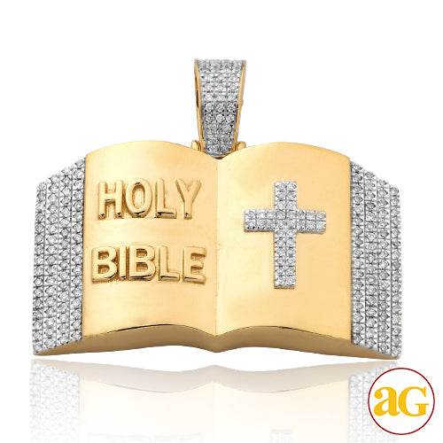 10KY 1.35CTW DIAMOND BIBLE PENDANT - Norma's Jewelry