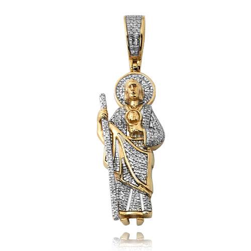 10KY 0.25CTW DIAMOND ST. JUDE PENDANT - Norma's Jewelry