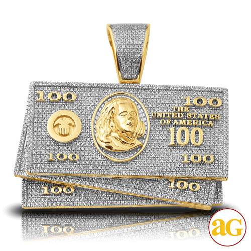 10KY 1.65CTW DIAMOND $100 MONEY STACK PENDANT - Norma's Jewelry
