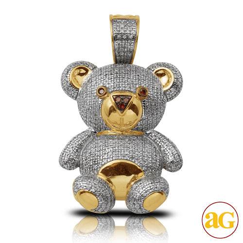 10KY 1.25CTW DIAMOND TEDDY BEAR PENDANT - Norma's Jewelry