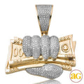 10KY 0.65CTW DIAMOND MONEY FIST PENDANT - Norma's Jewelry