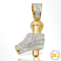 10KY 0.40CTW DIAMOND 'MIC IN HAND' PENDANT - Norma's Jewelry