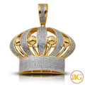 10KY 0.90CTW DIAMOND PUFFED CROWN PENDANT - Norma's Jewelry