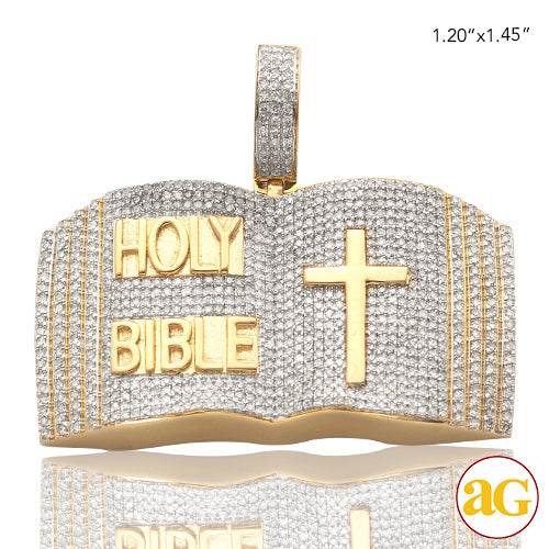 10KY 1.35CTW DIAMOND HOLY BIBLE PENDANT - Norma's Jewelry