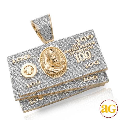 10KY 1.15CTW DIAMOND $100 MONEY STACK PENDANT - Norma's Jewelry