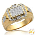 10KY 0.30CTW MICROPAVE DIAMOND 3-D RECTANGLE MENS - Norma's Jewelry