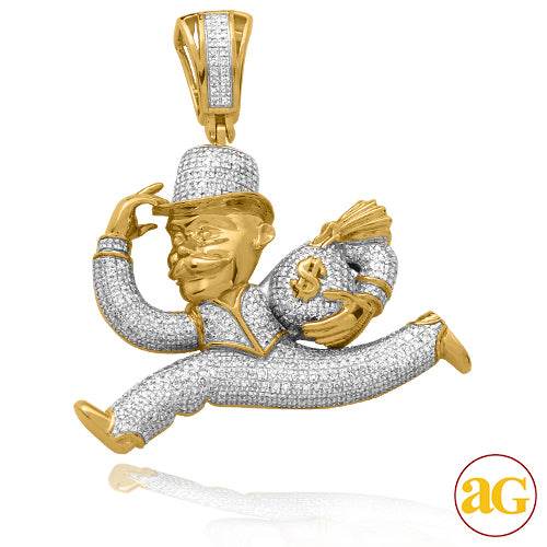 10KY 1.05CTW DIAMOND MONOPOLY MAN PENDANT - Norma's Jewelry