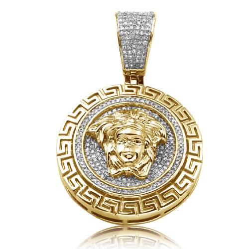 10KY 0.55CTW DIAMOND MEDUSA MEDALLION WITH - Norma's Jewelry