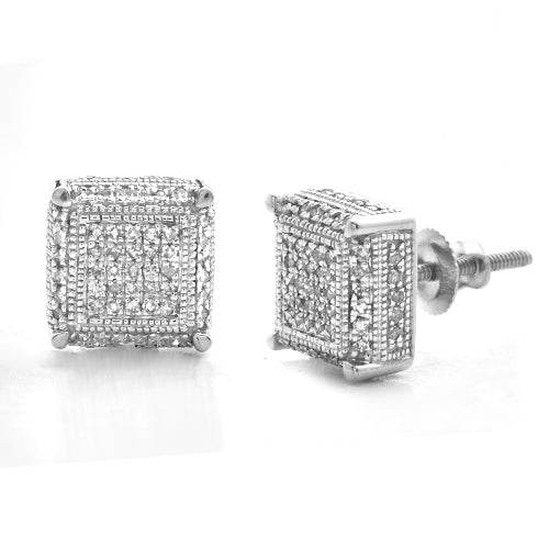 10KW 0.40CTW DIAMOND CUBE EARRINGS - Norma's Jewelry