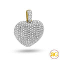 14KY 0.50CTW DIAMOND PUFFED HEART PENDANT - MEDIUM - Norma's Jewelry