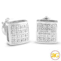 10KW 0.10CTW DIAMOND SQUARE DOME EARRINGS - Norma's Jewelry