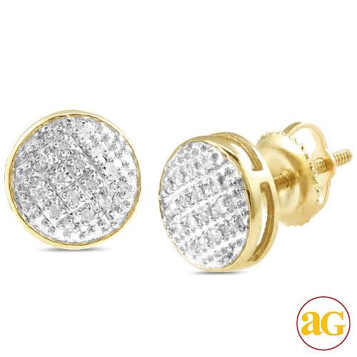 10KY 0.10CTW DIAMOND ROUND DOME EARRINGS - Norma's Jewelry