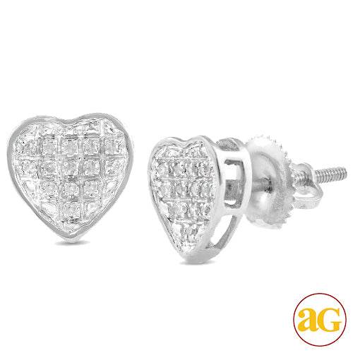 10KW 0.10CTW DIAMOND INVERTED HEART EARRINGS - Norma's Jewelry