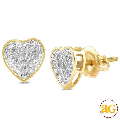 10KY 0.10CTW DIAMOND INVERTED HEART EARRINGS - Norma's Jewelry