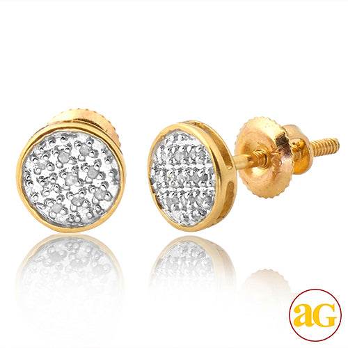 10KY 0.05CTW DIAMOND ROUND FLAT EARRINGS - Norma's Jewelry