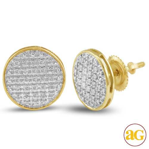 10KY 0.15CTW DIAMOND ROUND FLAT EARRINGS - Norma's Jewelry