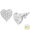 10KW 0.05CTW DIAMOND HEART DOME EARRINGS - Norma's Jewelry