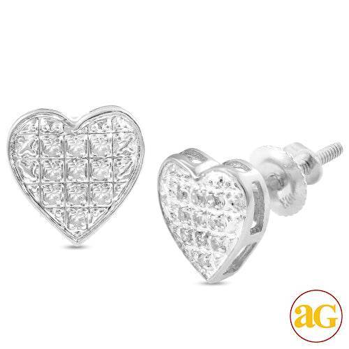 10KW 0.05CTW DIAMOND HEART DOME EARRINGS - Norma's Jewelry