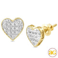 10KY 0.05CTW DIAMOND HEART DOME EARRINGS - Norma's Jewelry