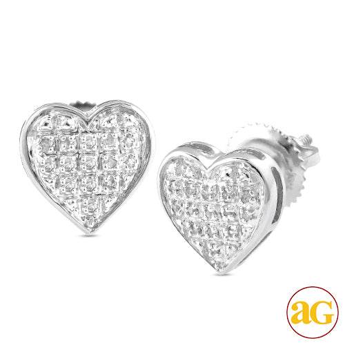 10KW 0.10CTW DIAMOND HEART DOME EARRINGS - Norma's Jewelry
