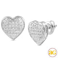 10KW 0.15CTW DIAMOND HEART DOME EARRINGS - Norma's Jewelry