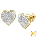 10KY 0.15CTW DIAMOND HEART DOME EARRINGS - Norma's Jewelry
