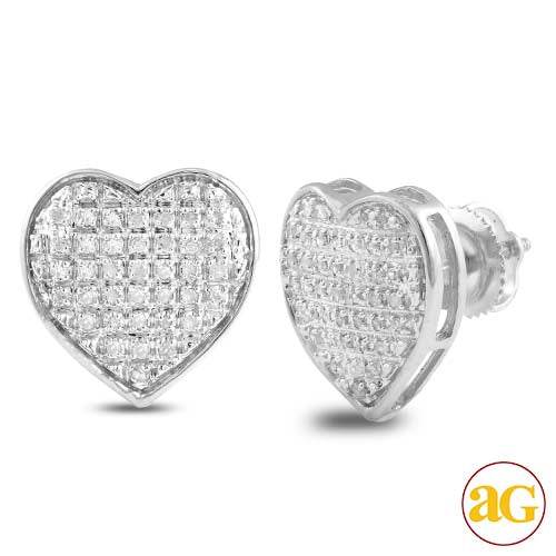 10KW 0.20CTW DIAMOND HEART DOME EARRINGS - Norma's Jewelry