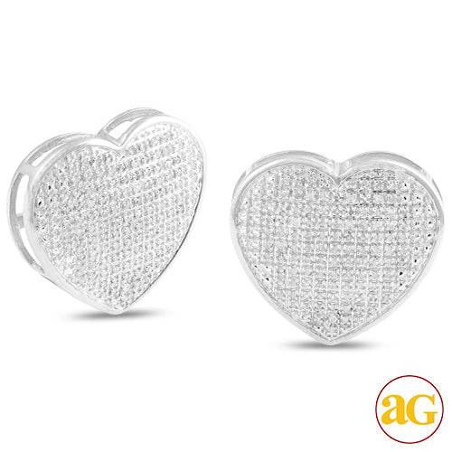 10KW0.75CTW DIAMOND HEART DOME EARRINGS - Norma's Jewelry
