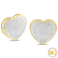 10KY 0.75CTW DIAMOND HEART DOME EARRINGS - Norma's Jewelry