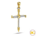 10KY 0.15CTW DIAMOND "NAILS" CROSS PENDANT