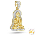 10KY 0.50CTW DIAMOND SITTING BUDDHA PENDANT - Norma's Jewelry