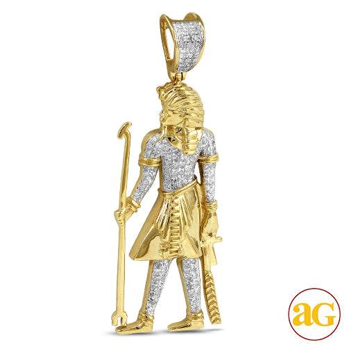 10KY 0.30CTW DIAMOND STANDING PHAROAH PENDANT - Norma's Jewelry