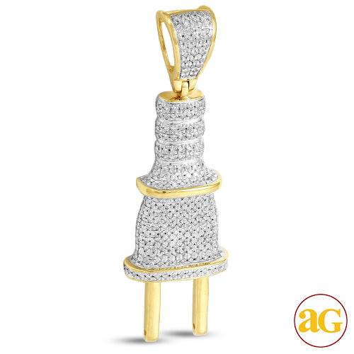 10KY 0.85CTW DIAMOND PLUG PENDANT - Norma's Jewelry