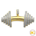 10KY 1.00CTW DIAMOND DUMBELL PENDANT - Norma's Jewelry