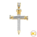 10KY 0.55CTW DIAMOND NAILS CROSS PENDANT - Norma's Jewelry