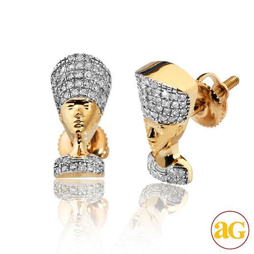 10KY 0.35CTW DIAMOND NEFERTITTI EARRINGS - Norma's Jewelry