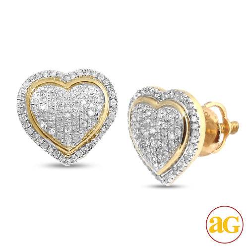 10KY 0.30CTW DIAMOND HEART EARRINGS - Norma's Jewelry