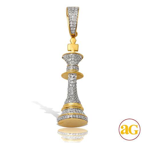 10KY 0.40CTW DIAMOND CHESS PIECE PENDANT - Norma's Jewelry