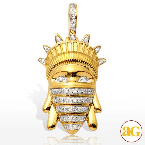 10KY .50CTW DIAMOND STATU OF LIBERTY HEAD PENDANT - Norma's Jewelry