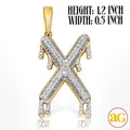10KY 0.35CTW DIAMOND DRIPPING INITIAL PENDANT - Norma's Jewelry