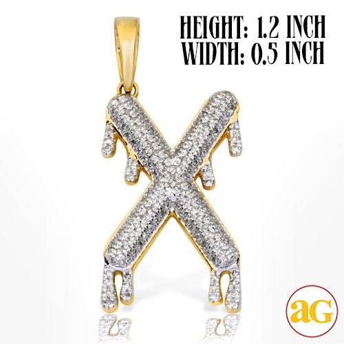 10KY 0.35CTW DIAMOND DRIPPING INITIAL PENDANT - Norma's Jewelry