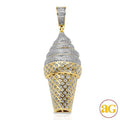 10KY 0.90CTW DIAMOND ICE CREAM CONE PENDANT - Norma's Jewelry