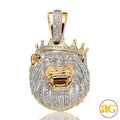 10KY 0.90CTW DIAMOND LION HEAD WITH TILTED CROWN - Norma's Jewelry
