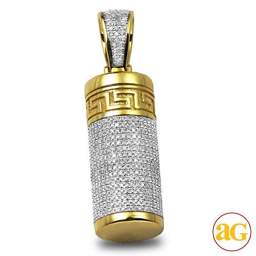 10KY 1.45CTW DIAMOND EMPTY CYLINDER URN PENDANT - Norma's Jewelry