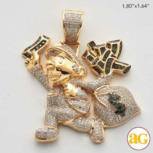 10KY 1.30CTW GREEN AND WHITE DIAMOND MARIO WITH - Norma's Jewelry