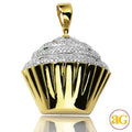 10KY 0.75CTW DIAMOND CUPCAKE PENDANT WITH COLORED - Norma's Jewelry