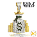 10KY 0.80CTW GREEN AND WHITE DIAMOND MONEY BAG - Norma's Jewelry