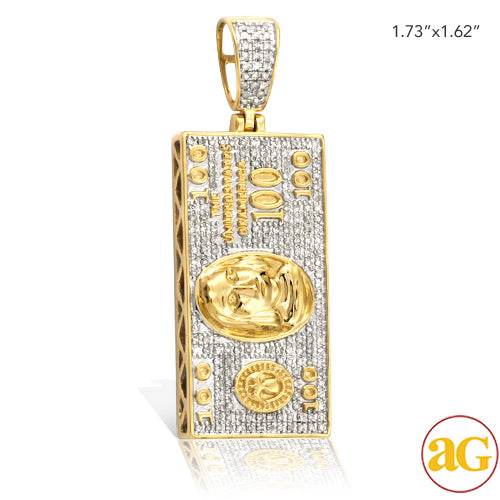 10KY 0.55CTW DIAMOND $100 BILL PENDANT - Norma's Jewelry