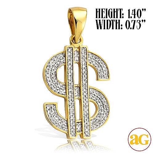 10KY 0.40CTW DIAMOND $ DOLLAR SIGN PENDANT - Norma's Jewelry