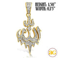 10KY 0.35CTW DRIPPING DIAMONDS ALLAH PENDANT - Norma's Jewelry